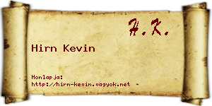 Hirn Kevin névjegykártya